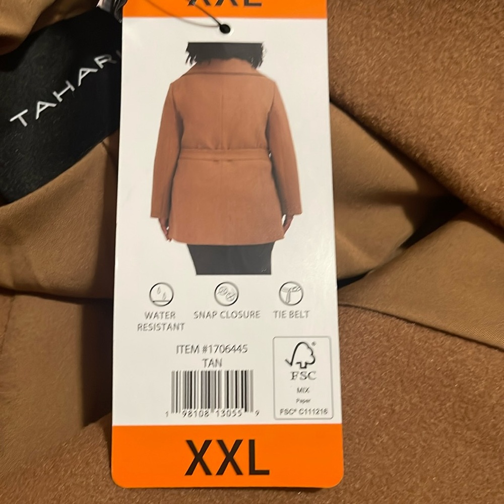 TAHARI Elegant Brown Women's Coat water resistant - Picture 11 of 17